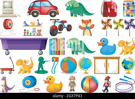 Set of children toys Stock Vector