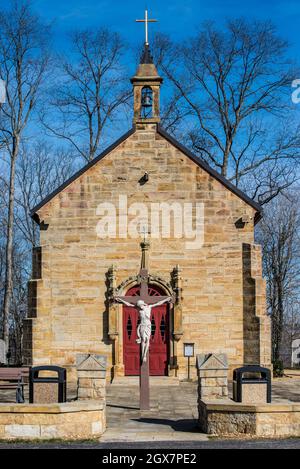 Christ Crucifix - Monte Cassino Shrine - St Meinrad - Indiana Stock Photo