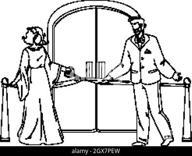 Grand Opening Ceremony, People Cut Tape Vector Stock Vector