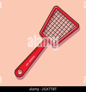fly swatter isolated cartoon vector illustration in flat style Stock Vector