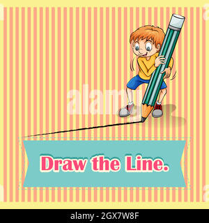 Old saying draw the line Stock Vector