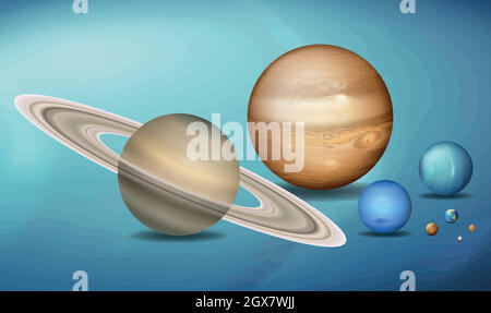 Planets in space scence Stock Vector