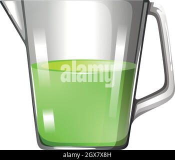 Green liquid in glass beaker Stock Vector