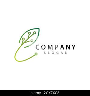 Eco tech logo template vector design Stock Photo