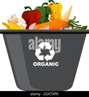 Black recycle bins with recycle symbol on white background Stock Vector