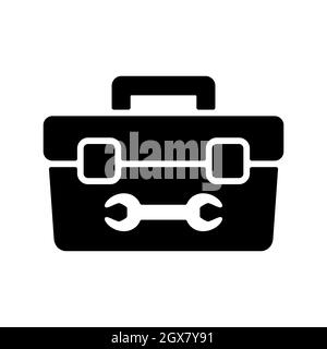 Tolbox vector flat glyph icon. Construction, repair sign Stock Vector