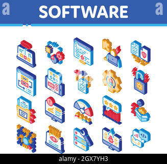 Software Testing And Analysis Icons Set Vector Stock Vector