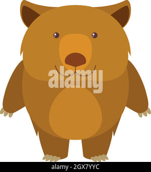 Wombat on white background Stock Vector