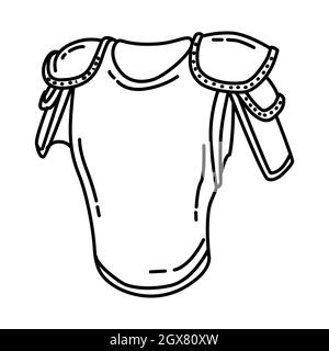 Armor Muslim History Part of Muslim historical objects Hand Drawn Icon Set Vector. Stock Vector