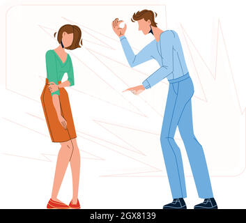 Man Screaming On Guilty Sadness Young Woman Vector Stock Vector