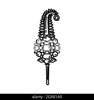 Mughal jewelry Part of Muslim historical objects Hand Drawn Icon Set Vector. Stock Vector