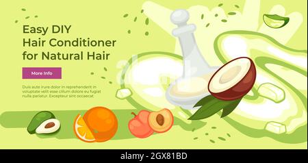DIY hair conditioner from organic ingredients Stock Vector