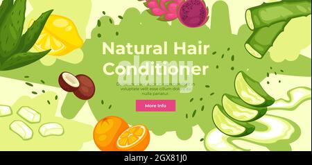 Natural hair conditioner with organic ingredients Stock Vector