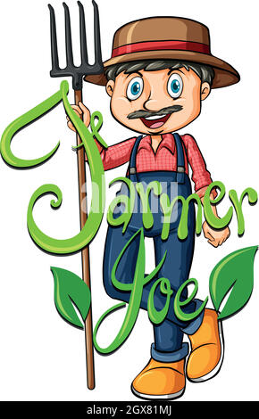 Farmer Joe ith text Stock Vector