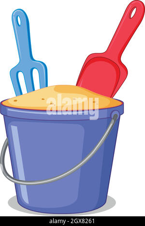 A sand bucket on white background Stock Vector