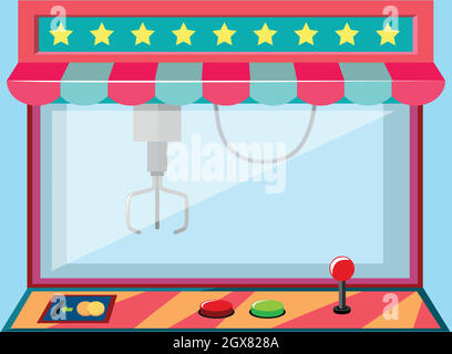 A claw crane machine game Stock Vector