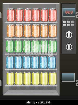 Soft drinks in the vendor machine Stock Vector