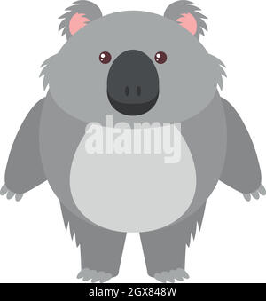 Cute koala bear on white background Stock Vector