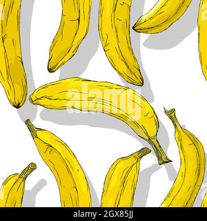 Bananas repeating pattern Stock Vector