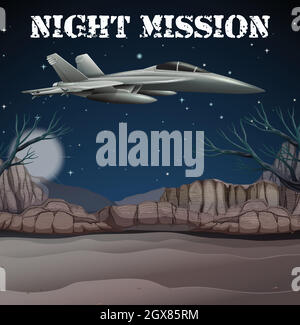 Army Airforce in Night Mission Stock Vector