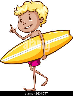 Boy surfing Stock Vector