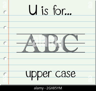 Flashcard letter U is for upper case Stock Vector