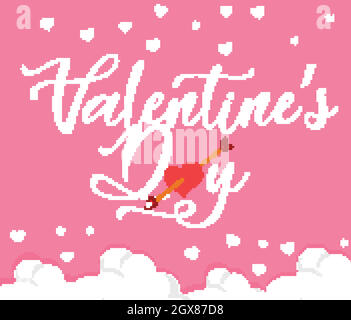 Valentine theme with hearts on pink background Stock Vector