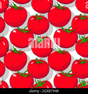 Tomatoes repeating pattern Stock Vector
