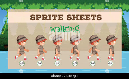 Sprite sheet boy walking illustration Stock Vector Image & Art - Alamy