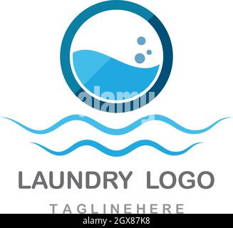 Laundry logo vector icon template Stock Vector