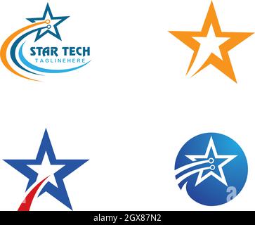 Technology software star tech circuit logo design Stock Vector Image ...