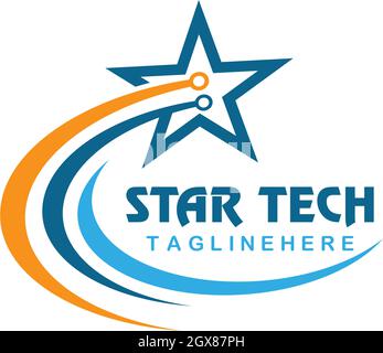 Star tech Logo Template vector icon illustration design Stock Vector