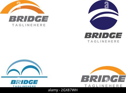 Bridge ilustration logo vector template Stock Vector