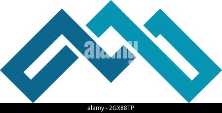M Letter Mountain Logo vector template Stock Vector