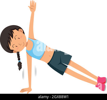 A young woman weight training exercise Stock Vector