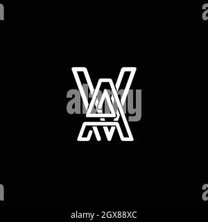 Letter AV or VA creative modern icon logo with black background Stock Vector