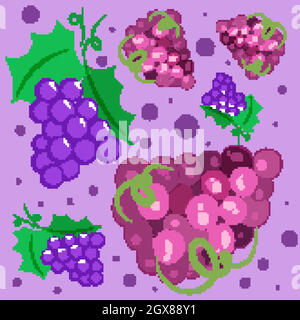 Seamless background pattern with grapes Stock Vector