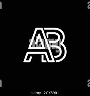 Letter AB or BA creative modern icon logo with black background Stock Vector