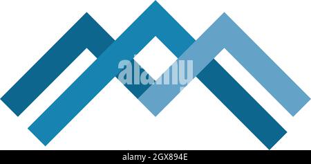 M Letter Mountain Logo vector template Stock Vector