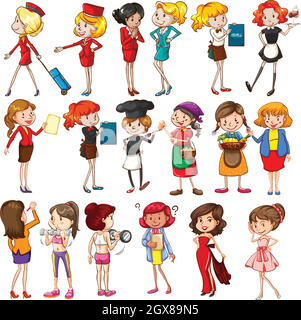 Working females Stock Vector