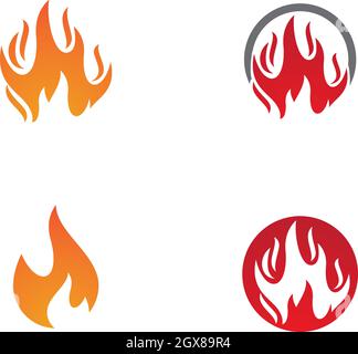 Fire flame Logo Template vector icon Oil, gas and energy logo concept Stock Vector