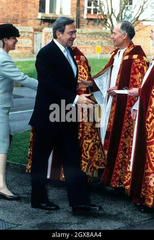 King Constantine of Greece at the Confirmation of Prince William at St George's Chapel in Windsor