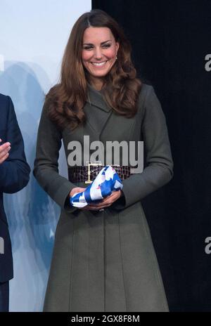 Catherine, Duchess of Cambridge attends the official opening of the Football Association's National Football Centre at St. George's Park, Burton-on-Trent. Stock Photo