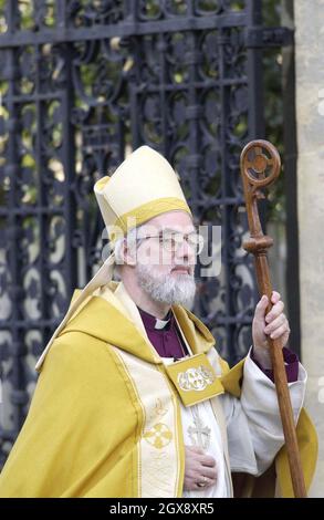 The Most Reverend and Rt Hon Dr Rowan Williams  stands outside Canterbury Cathedral after his enthronment as 104th archbishop of Canterbury. half length.    Photo.  Â©Anwar/allaction.co.uk  Stock Photo