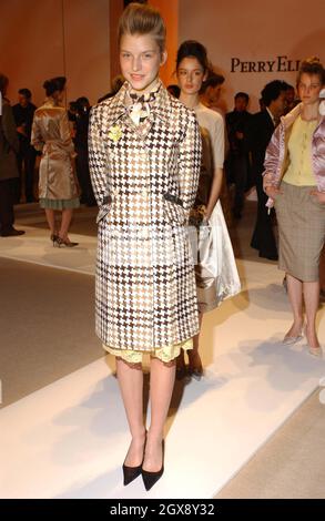 Models on the catwalk at the Perry Ellis 2004 Fashion Show in New York. Stock Photo