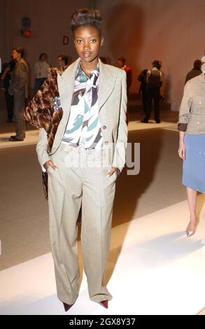 Models on the catwalk at the Perry Ellis 2004 Fashion Show in New York. Stock Photo