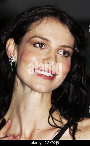 Saffron Burrows at the world premiere of Enigma held in Leicester Square in London. Headshot.    Stock Photo