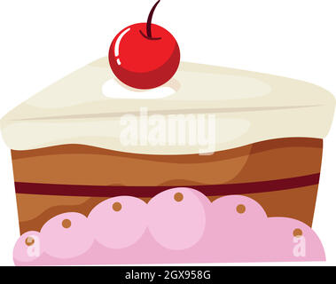 Piece of cake with cherry on top Stock Vector