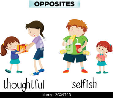 Vocabulary English opposite word Stock Vector