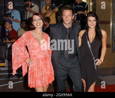 The Fame Academy crew including Carolynne and Carrie Grant at the UK premiere of The Italian Job at the Emprie on Leicester Square. Stock Photo